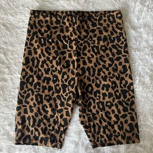 Leopard Print Biker Shorts